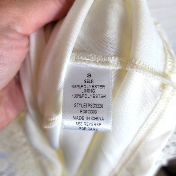 POLAGRAM CROCHET FLORAL LACE CREAM MIDI DRESS, SZ SMALL - Picture 8 of 16